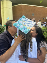 Load image into Gallery viewer, White and Baby Blue Grad Cap
