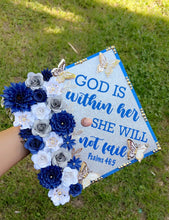 Load image into Gallery viewer, Grad Cap Silver &amp; Blue
