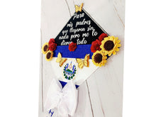 Load image into Gallery viewer, El Salvador Grad Cap Topper Sunflowers
