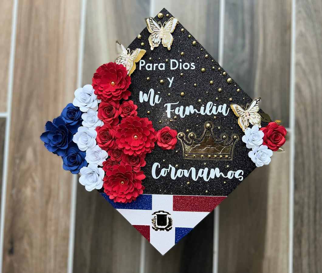 Dominican Republic Grad Cap topper